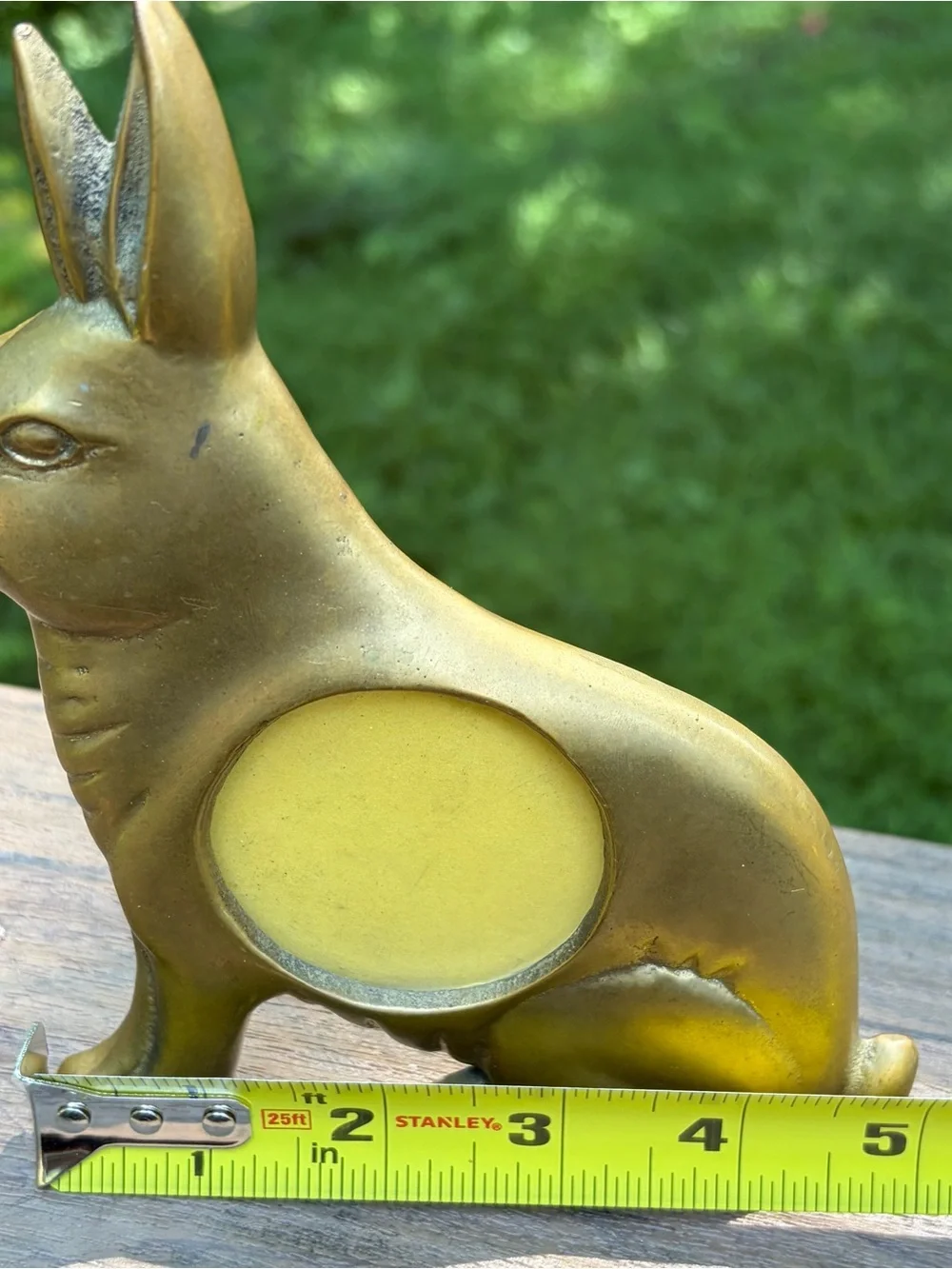 Vintage Solid Brass Bunny Rabbit Picture Frame Cottage Core French Country